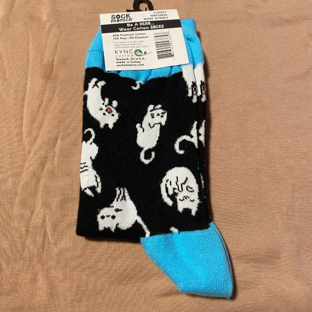 NWT Socks Atomica - It Ain't Easy Being Purrfect Novelty Cat Socks - Picture 2 of 4